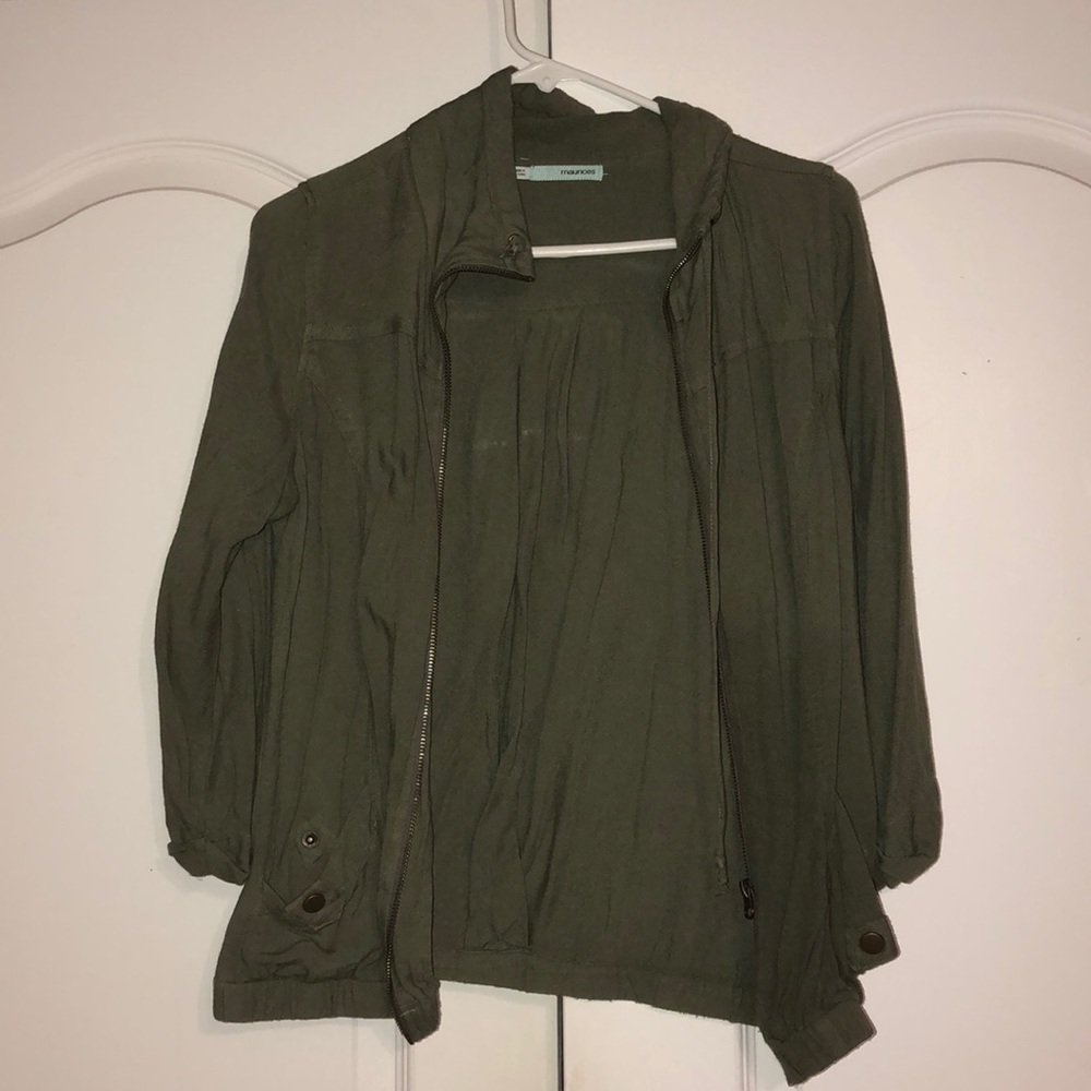 Army green cardigan